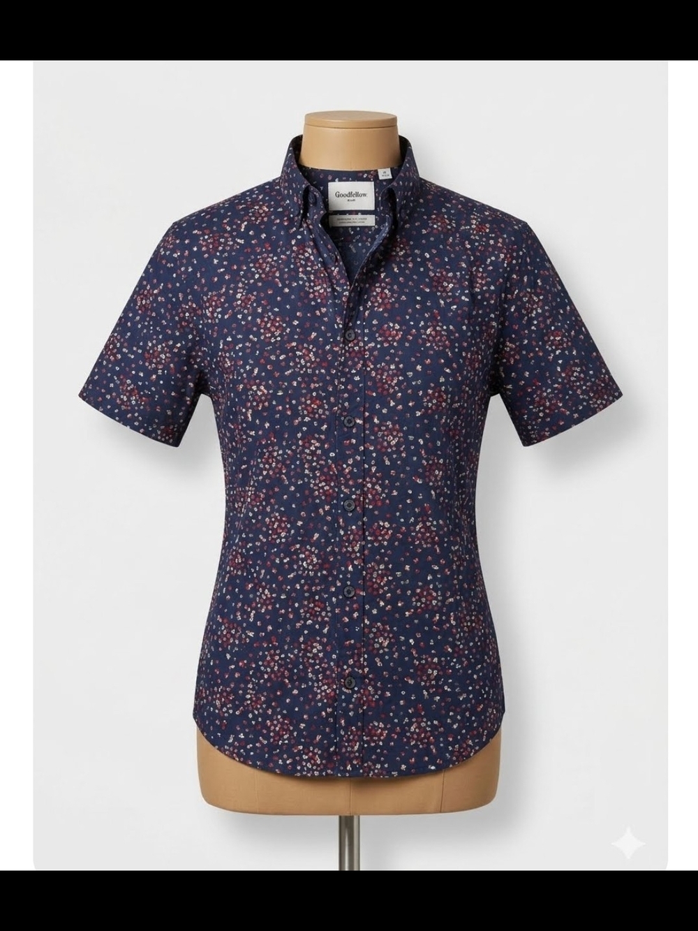 Goodfellow Navy Button-down Shirt Unisex Men Women Cotton Medium